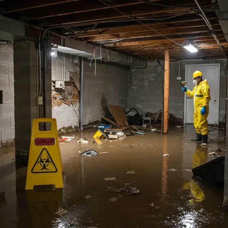 Flooded Basement Electrical Hazard in Red Chute, LA Property